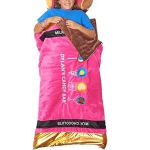 Dylan’s Candy Bar pink velour chocolate bar sleeping bag 33x60 NWT